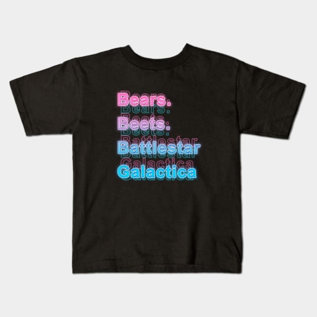 Bears. Beets. Battlestar Galactica Kids T-Shirt by Sanzida Design